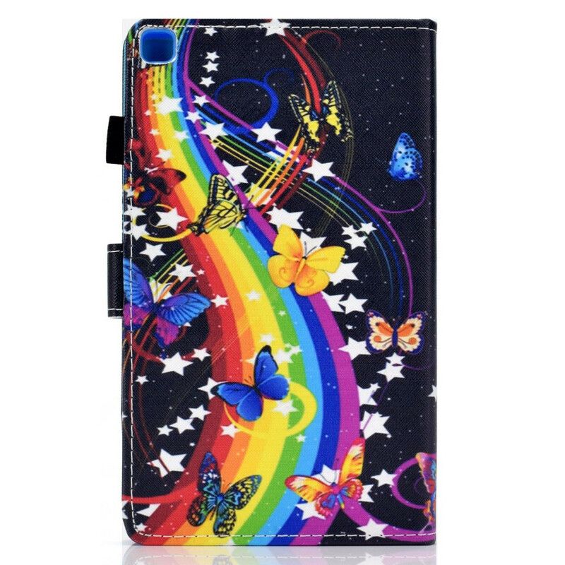 Leren Hoesje Voor Samsung Galaxy Tab A7 Lite Regenboogvlinders