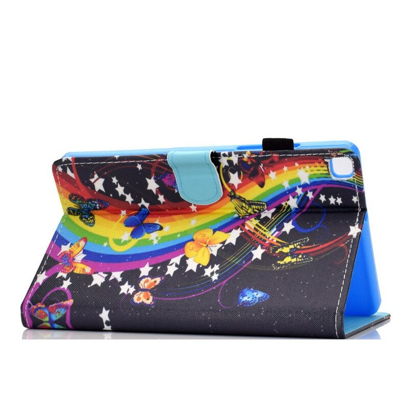 Leren Hoesje Voor Samsung Galaxy Tab A7 Lite Regenboogvlinders