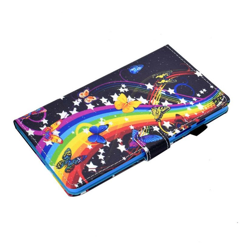 Leren Hoesje Voor Samsung Galaxy Tab A7 Lite Regenboogvlinders