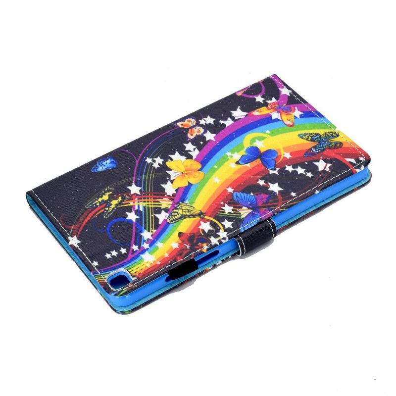 Leren Hoesje Voor Samsung Galaxy Tab A7 Lite Regenboogvlinders