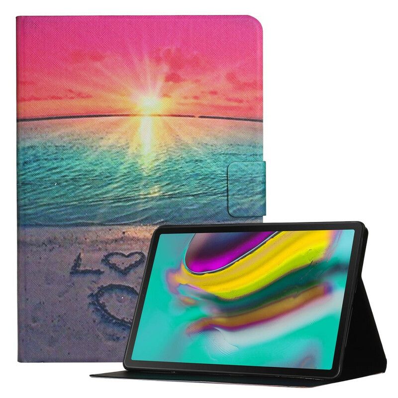 Leren Hoesje Voor Samsung Galaxy Tab A7 Lite Zonsondergang Liefde