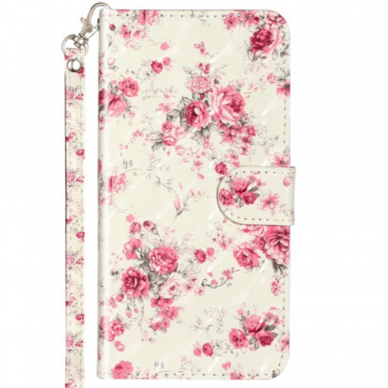 Folio-hoesje voor Samsung Galaxy A53 5G Met Ketting Riem Liberty Bloemen