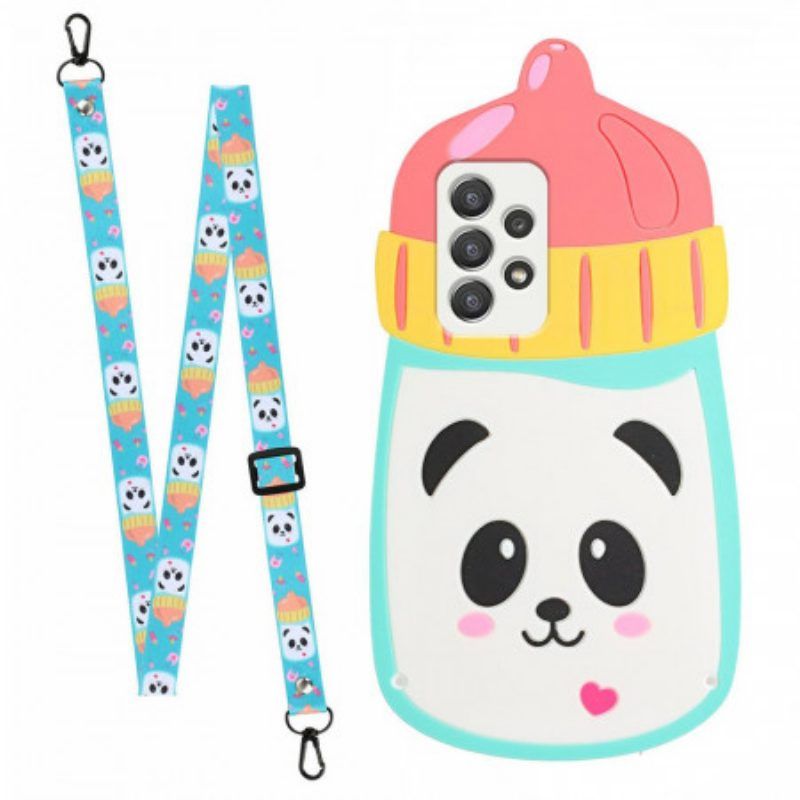 Hoesje voor Samsung Galaxy A53 5G Met Ketting 3d-babyfles Met Riem