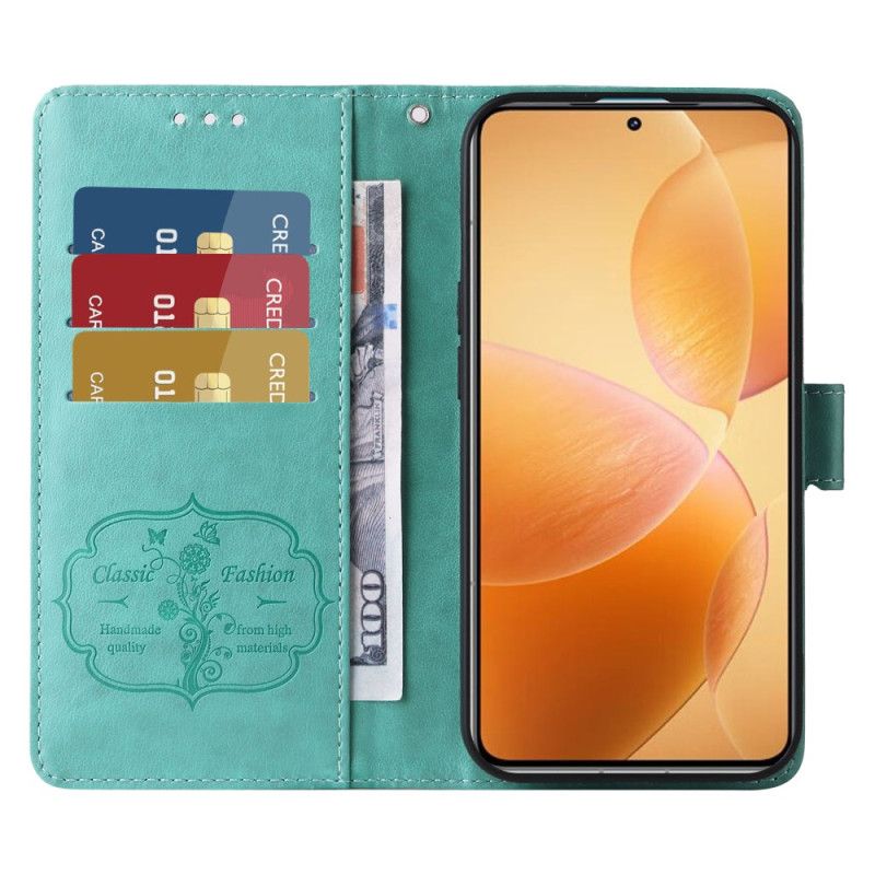 Folio-hoesje Xiaomi 14t Pro Telefoonhoesje Patroon Met Vlinders En Bloemen