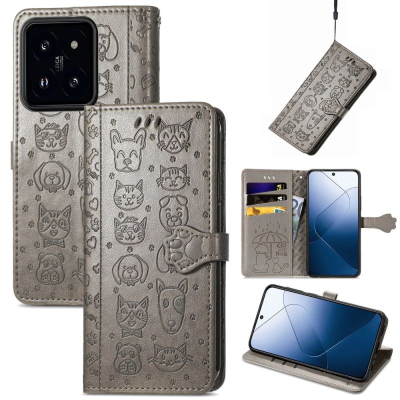 Folio-hoesje Xiaomi 14t Pro Telefoonhoesje Safaridieren