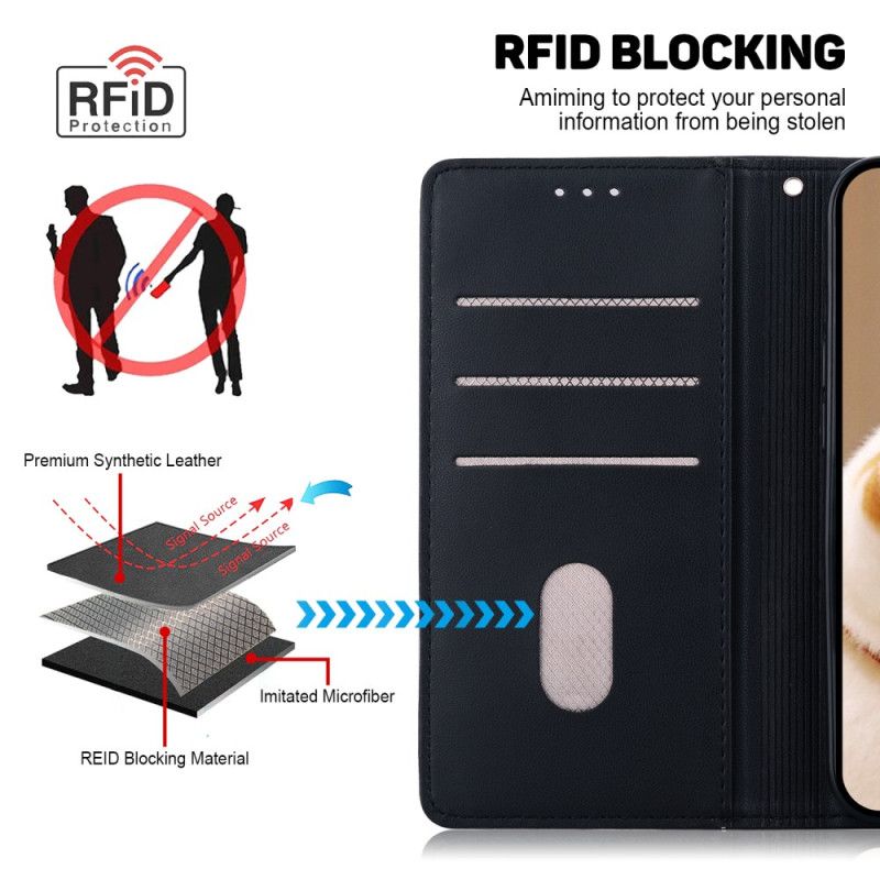 Leren Hoesje Voor Xiaomi 14t Pro Grafische Rfid-blokkering