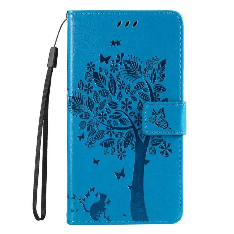 Leren Hoesje Xiaomi 14t Pro Kat- En Boompatroon