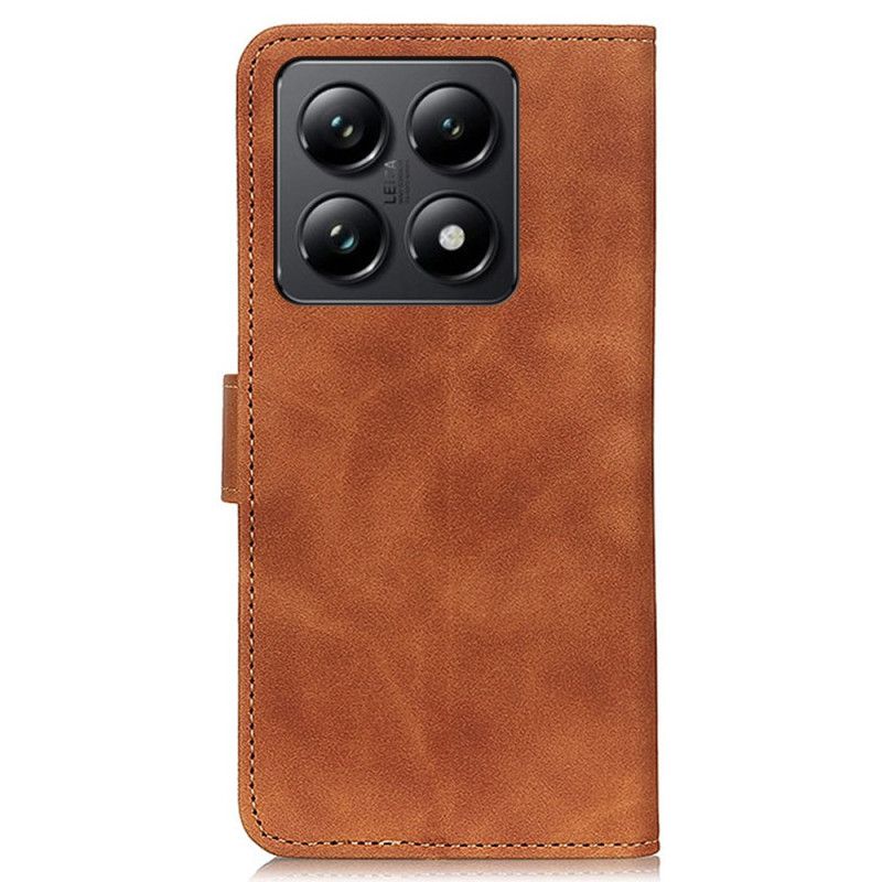 Leren Hoesje Xiaomi 14t Pro Khazneh Suède Stijl