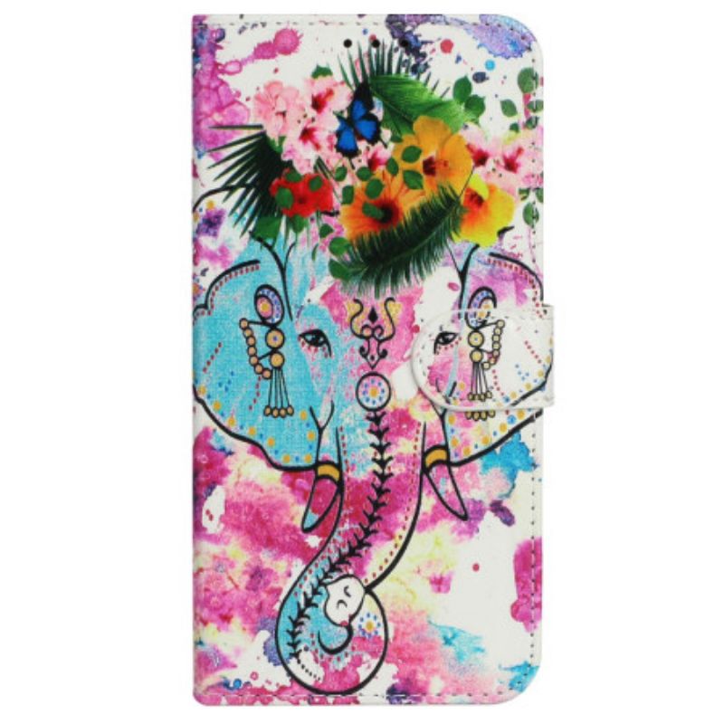 Leren Hoesje Xiaomi 14t Pro Premium Bloemenolifant