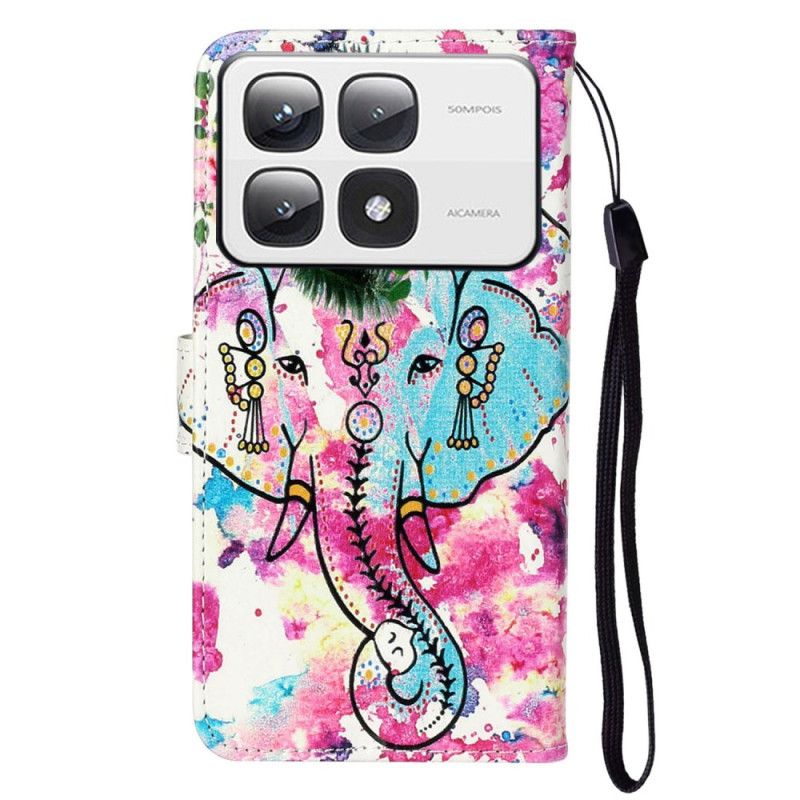 Leren Hoesje Xiaomi 14t Pro Premium Bloemenolifant