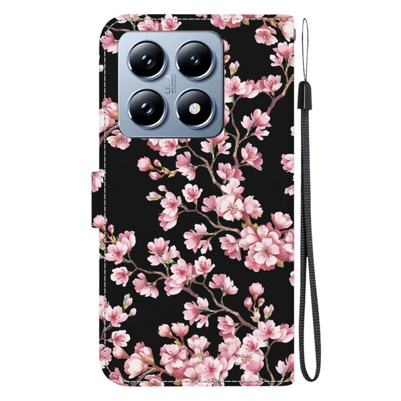 Leren Hoesje Xiaomi 14t Pro Pruimenbloesems