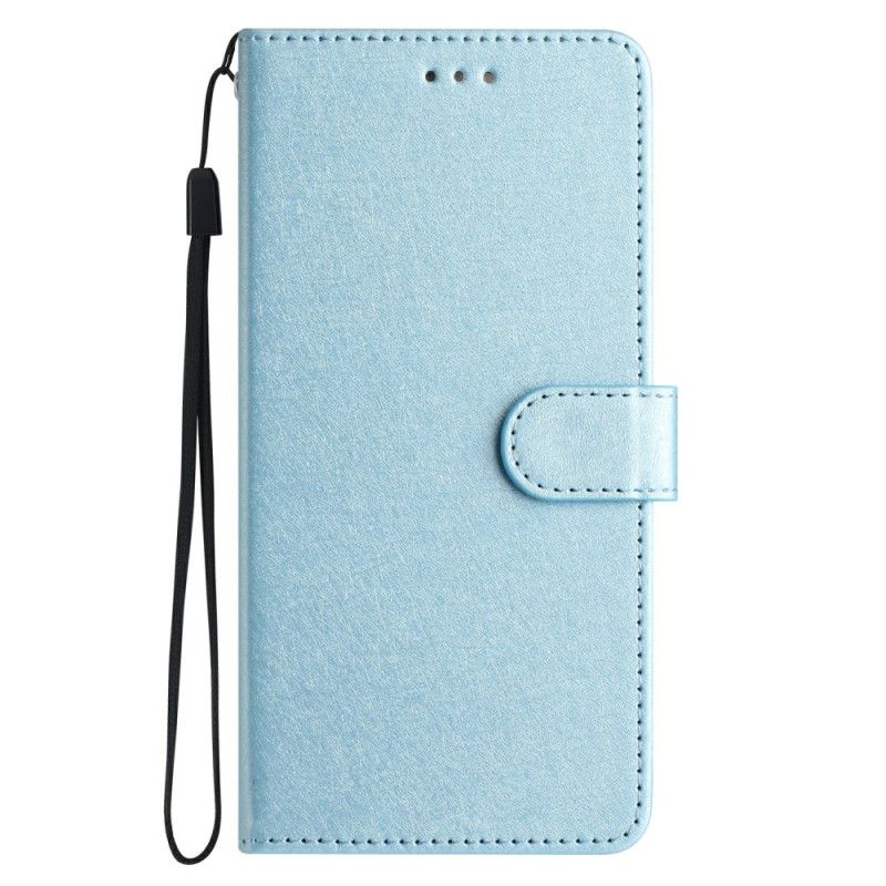 Leren Hoesje Xiaomi 14t Pro Zijden Textuur Met Bandjes Bescherming Hoesje