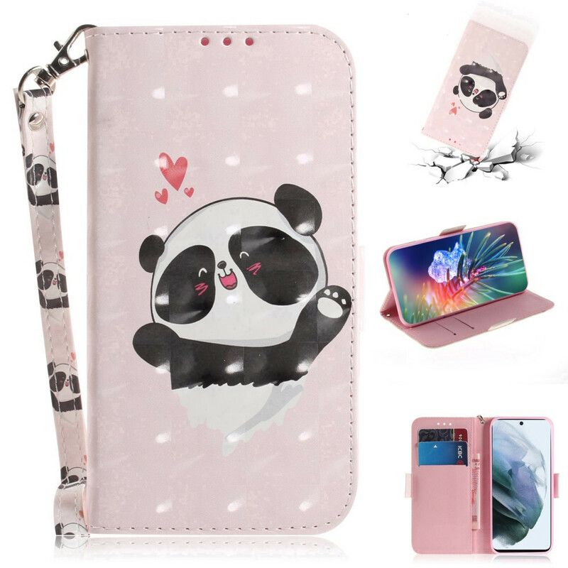 Bescherming Hoesje Samsung Galaxy S21 Fe Panda Liefde Strappy