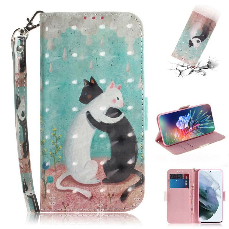 Bescherming Hoesje Samsung Galaxy S21 Fe Vrienden String Katten