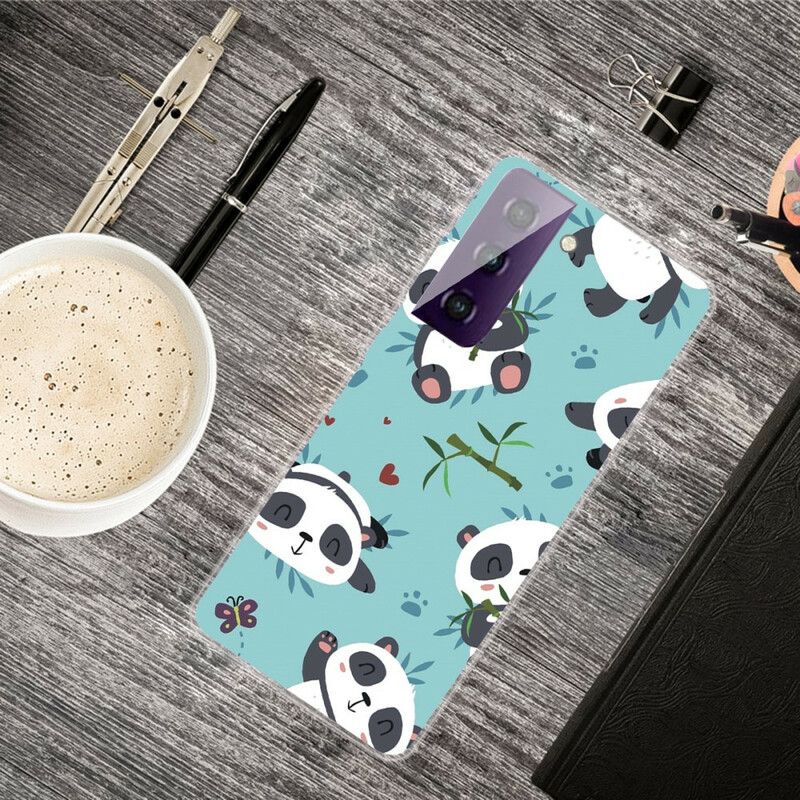 Case Hoesje Samsung Galaxy S21 Fe Telefoonhoesje Stelletje Panda's