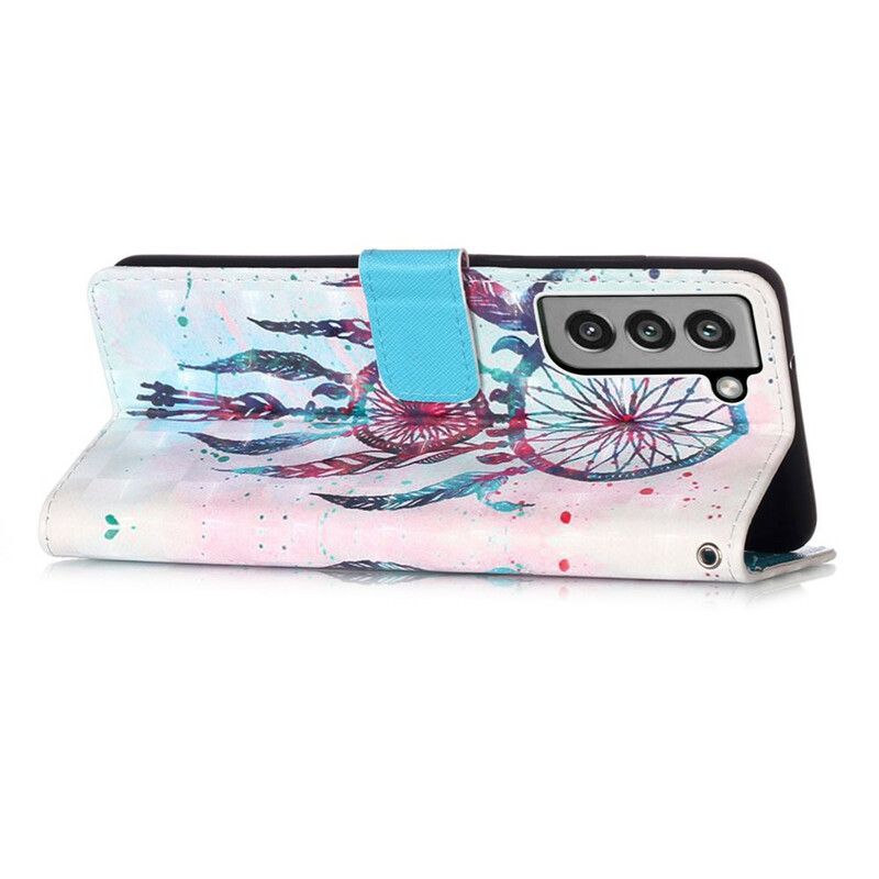 Flip Case Leren Samsung Galaxy S21 Fe Aquarel Dromenvanger