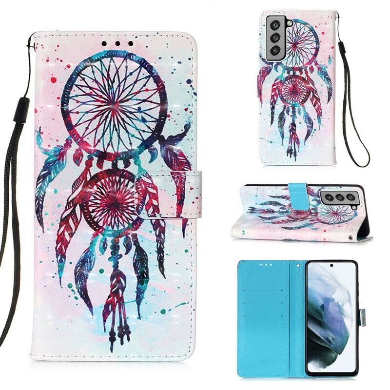 Flip Case Leren Samsung Galaxy S21 Fe Aquarel Dromenvanger