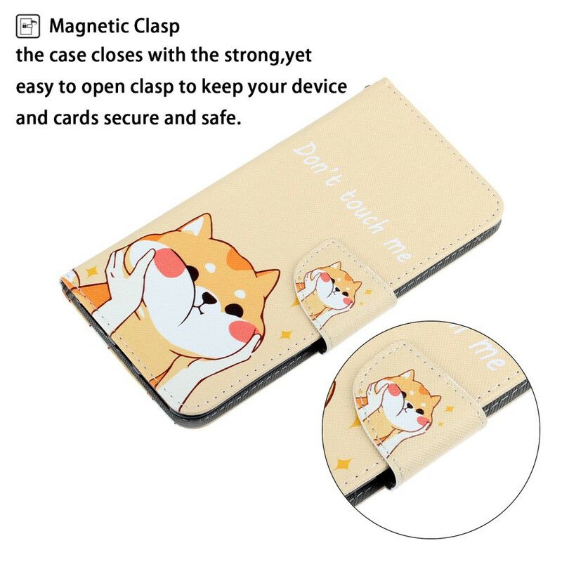 Flip Case Leren Samsung Galaxy S21 Fe Cat Don't Touch Me String