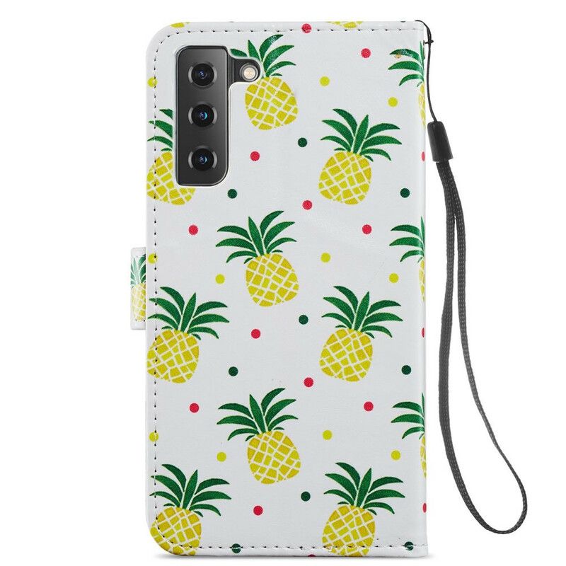 Folio-hoesje Samsung Galaxy S21 Fe Meerdere Ananas