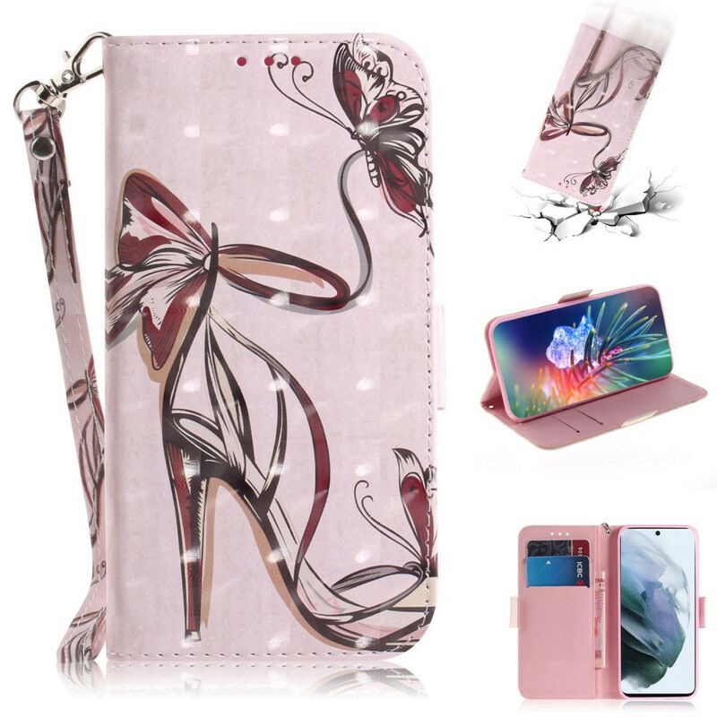 Folio-hoesje Samsung Galaxy S21 Fe Pomp Met Bandjes