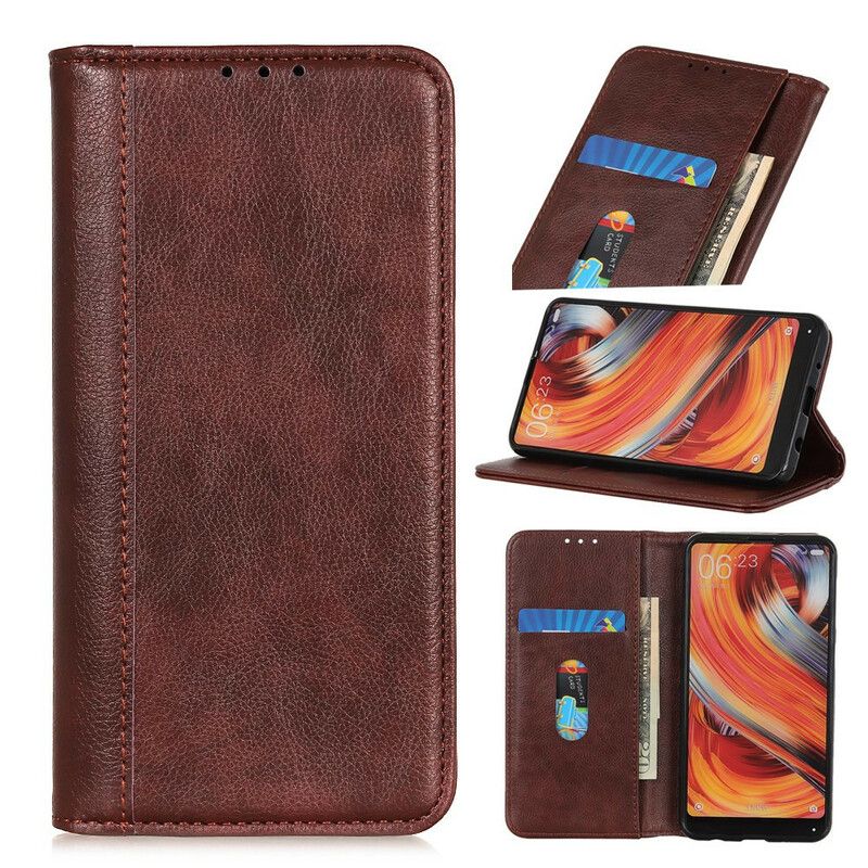 Folio-hoesje Samsung Galaxy S21 Fe Telefoonhoesje Elegantie Split Litchi Leer