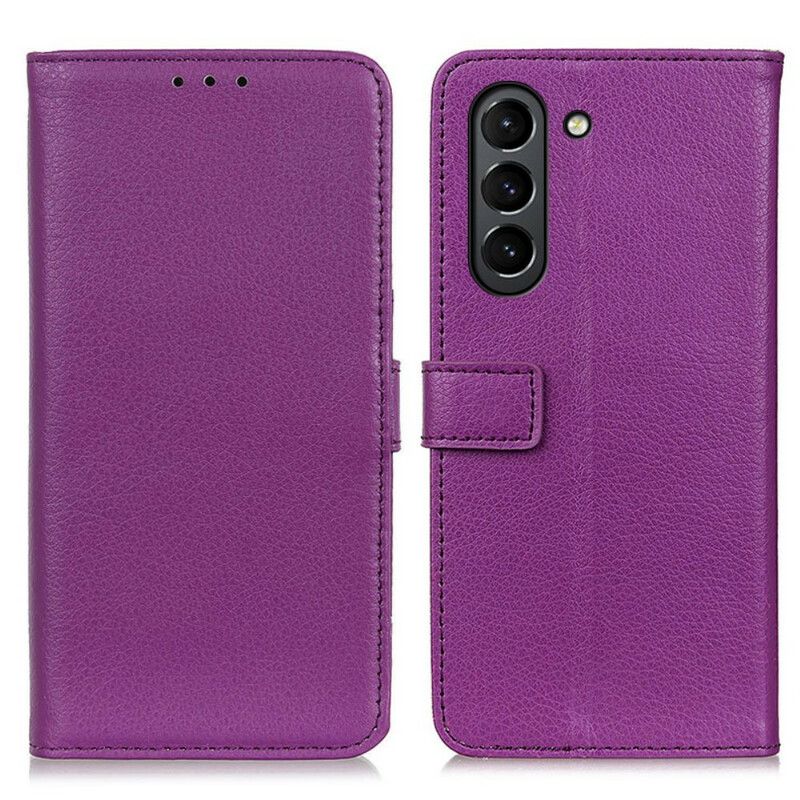 Folio-hoesje Samsung Galaxy S21 Fe Telefoonhoesje Litchi Premium Kunstleer