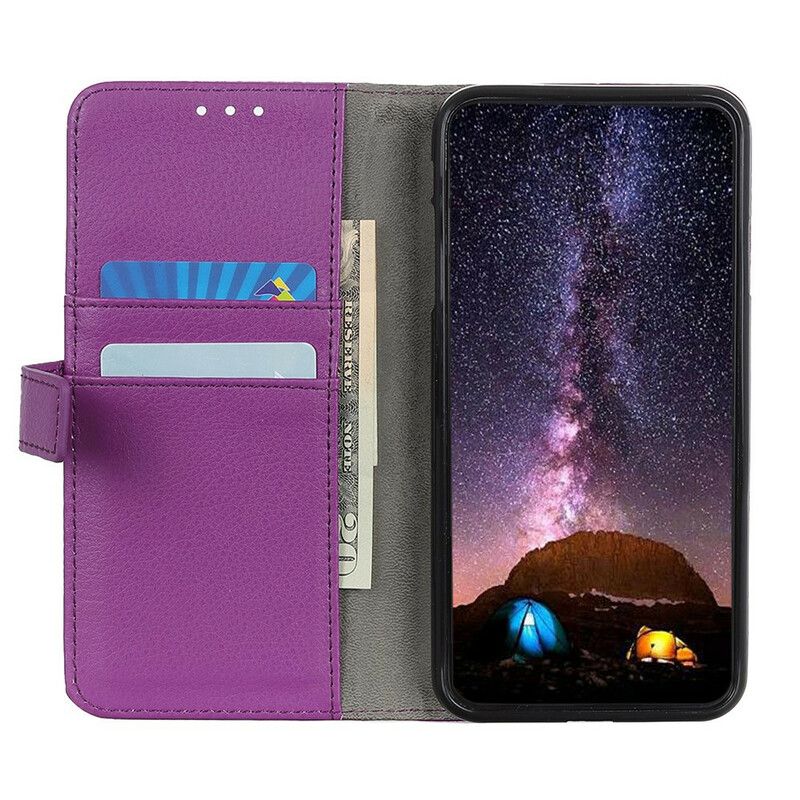 Folio-hoesje Samsung Galaxy S21 Fe Telefoonhoesje Litchi Premium Kunstleer