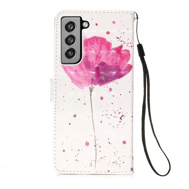 Folio-hoesje Samsung Galaxy S21 Fe Telefoonhoesje Poppy Aquarel