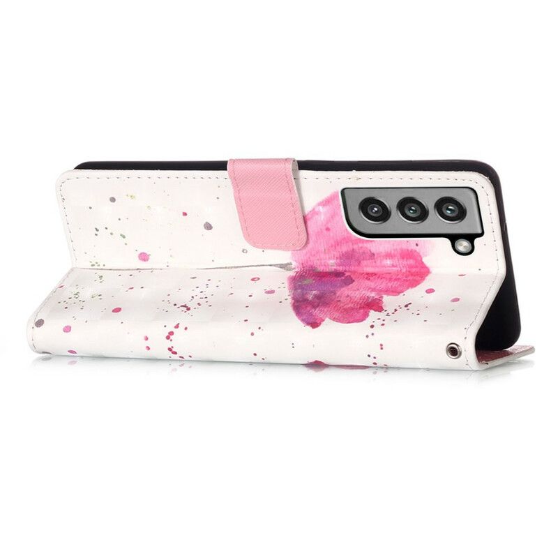 Folio-hoesje Samsung Galaxy S21 Fe Telefoonhoesje Poppy Aquarel