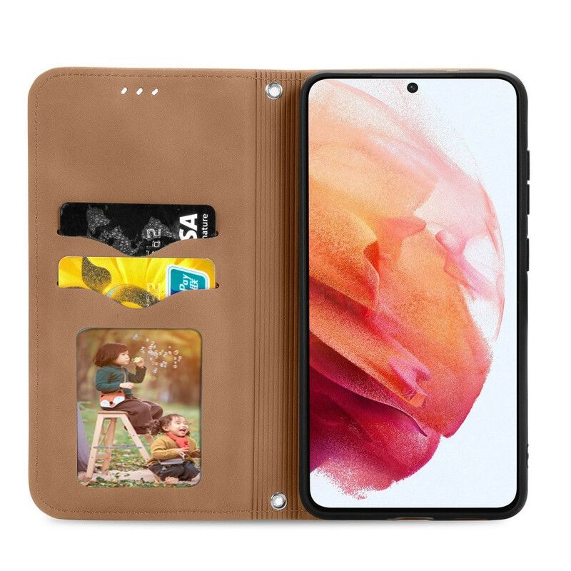 Folio-hoesje Samsung Galaxy S21 Fe Vintage Kunstleer