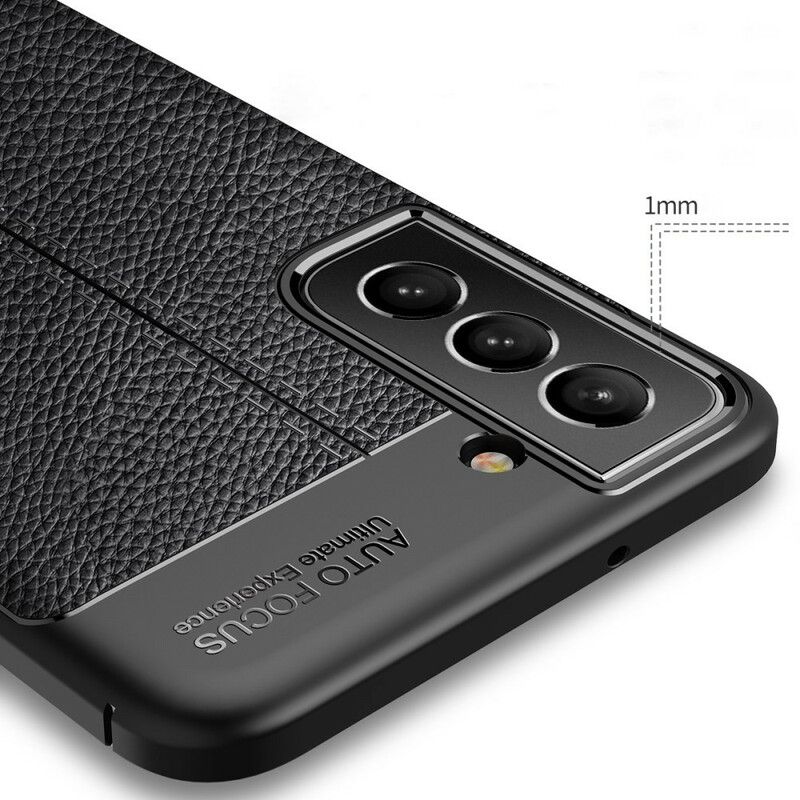 Hoesje Samsung Galaxy S21 Fe Dubbellijnig Litchi-leereffect