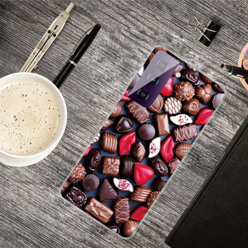 Hoesje Samsung Galaxy S21 Fe Flexibele Chocolade