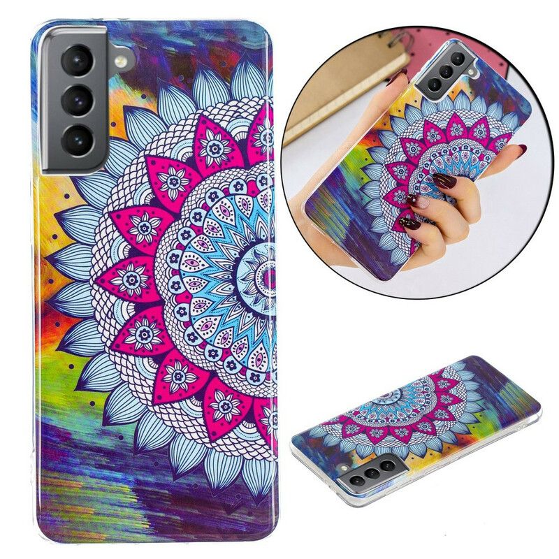 Hoesje Samsung Galaxy S21 Fe Fluorescerende Gekleurde Mandala