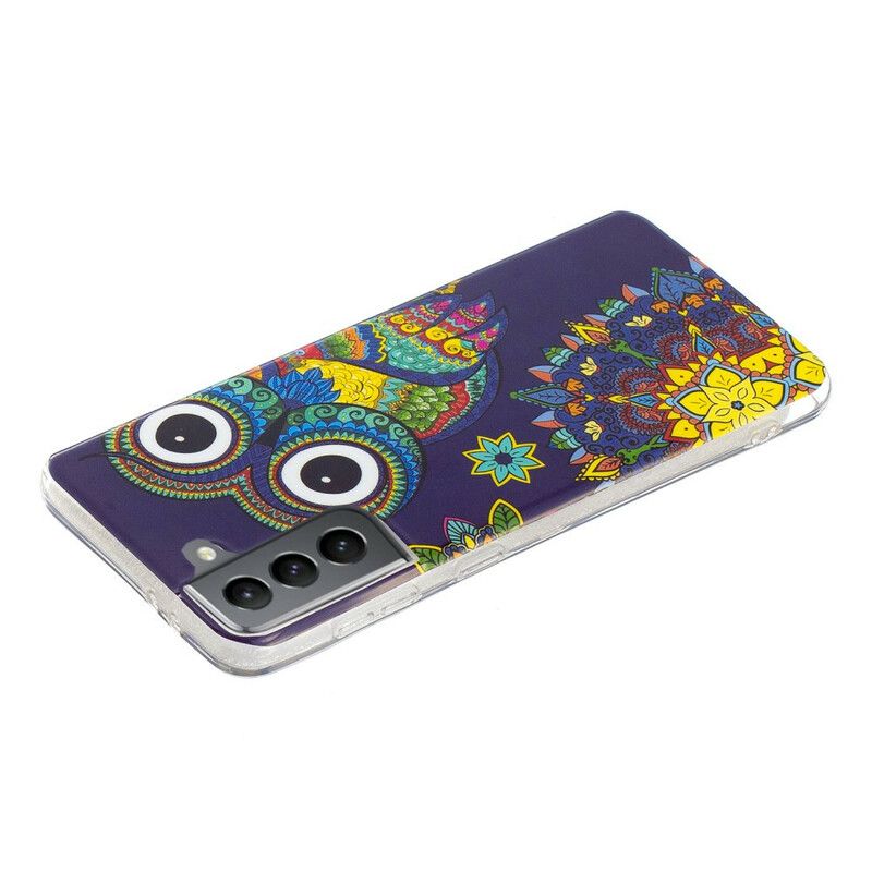 Hoesje Samsung Galaxy S21 Fe Fluorescerende Mandala Uil Bescherming Hoesje