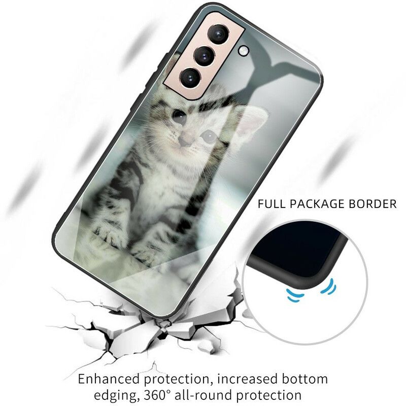 Hoesje Samsung Galaxy S21 Fe Kitten Van Gehard Glas