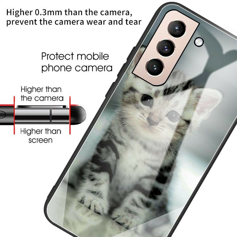 Hoesje Samsung Galaxy S21 Fe Kitten Van Gehard Glas