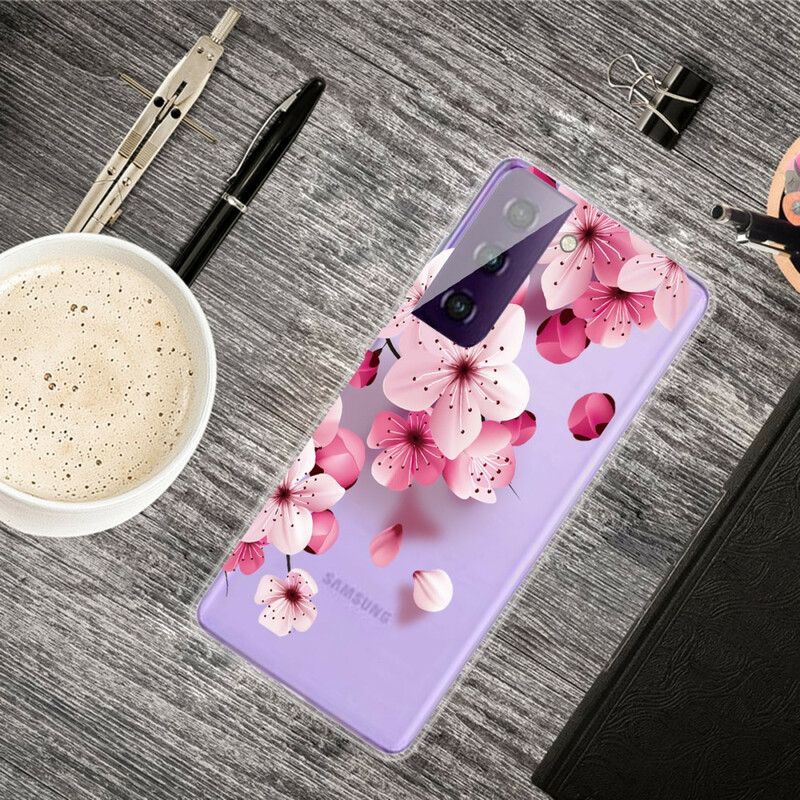 Hoesje Samsung Galaxy S21 Fe Kleine Roze Bloemen