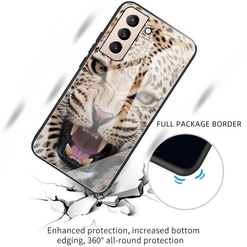 Hoesje Samsung Galaxy S21 Fe Leopard Gehard Glas Bescherming Hoesje