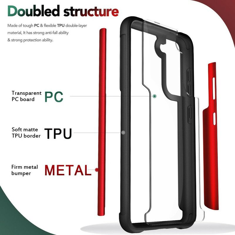 Hoesje Samsung Galaxy S21 Fe Premium Metaaleffect Bescherming Hoesje