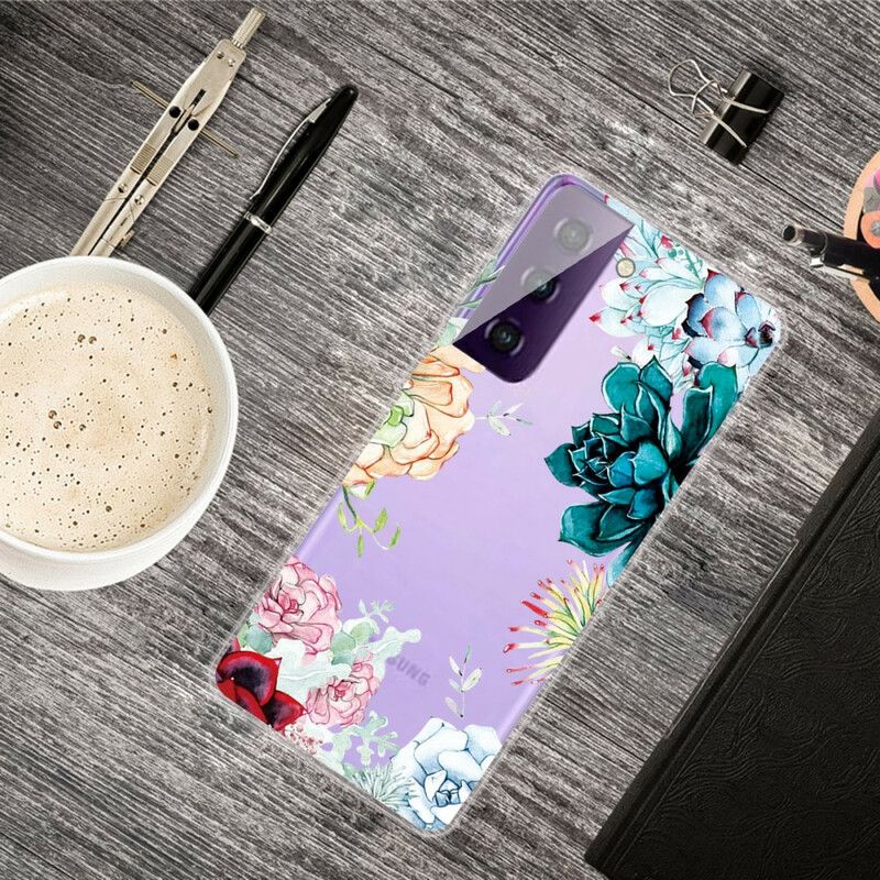 Hoesje Voor Samsung Galaxy S21 Fe Aquarel Bloemen