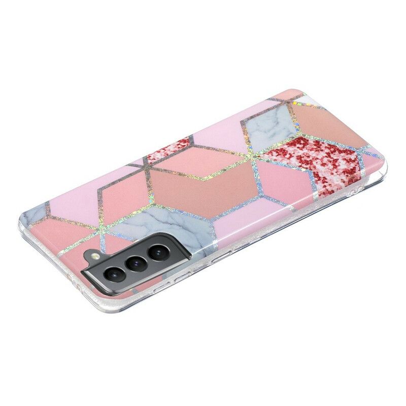 Hoesje Voor Samsung Galaxy S21 Fe Glitter Design Marmer