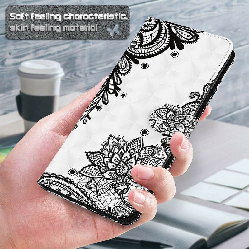 Leren Hoesje Samsung Galaxy S21 Fe Chique Kant Bescherming Hoesje