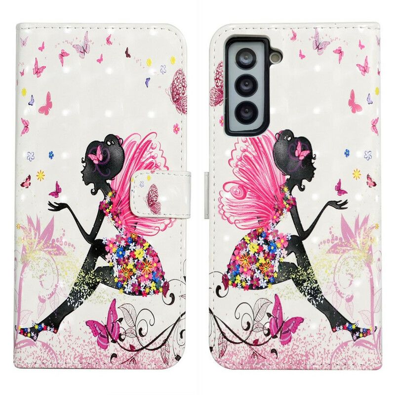 Leren Hoesje Samsung Galaxy S21 Fe Magische Fee Bescherming Hoesje