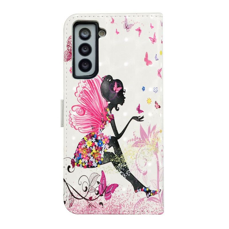 Leren Hoesje Samsung Galaxy S21 Fe Magische Fee Bescherming Hoesje