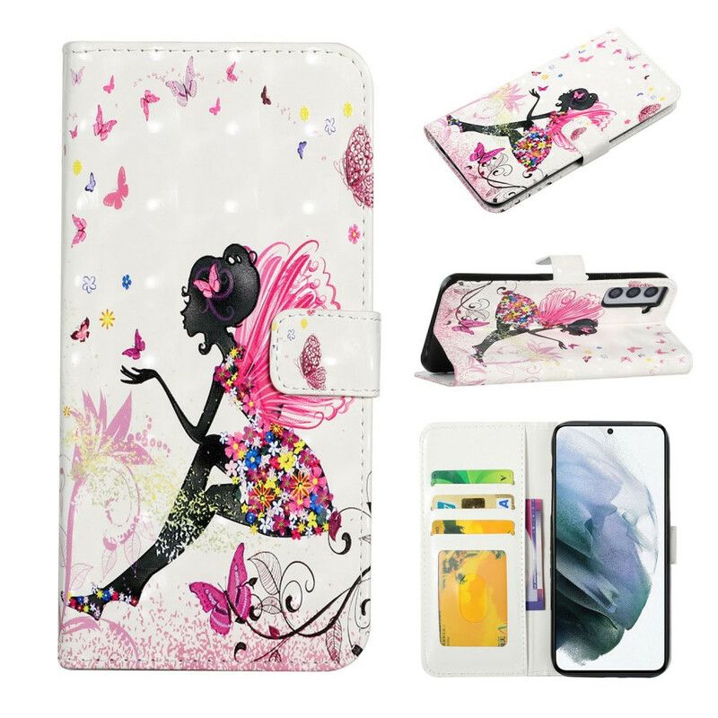 Leren Hoesje Samsung Galaxy S21 Fe Magische Fee Bescherming Hoesje