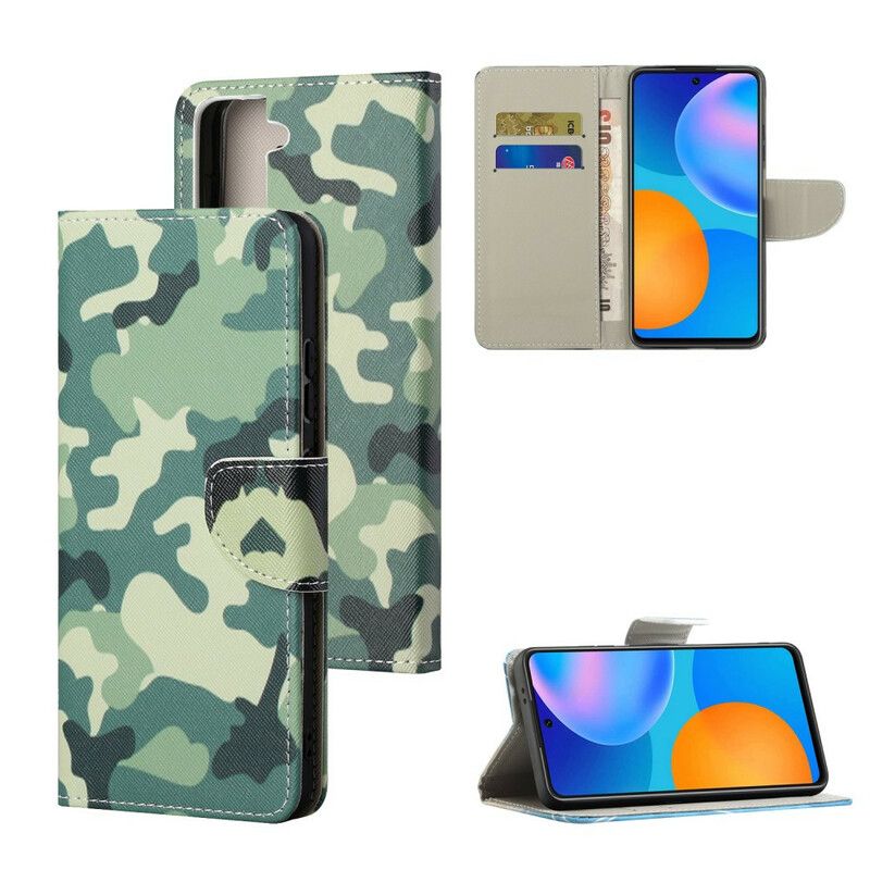 Leren Hoesje Samsung Galaxy S21 Fe Militaire Camouflage