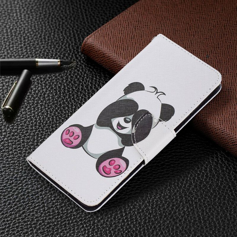 Leren Hoesje Samsung Galaxy S21 Fe Panda Plezier Bescherming Hoesje