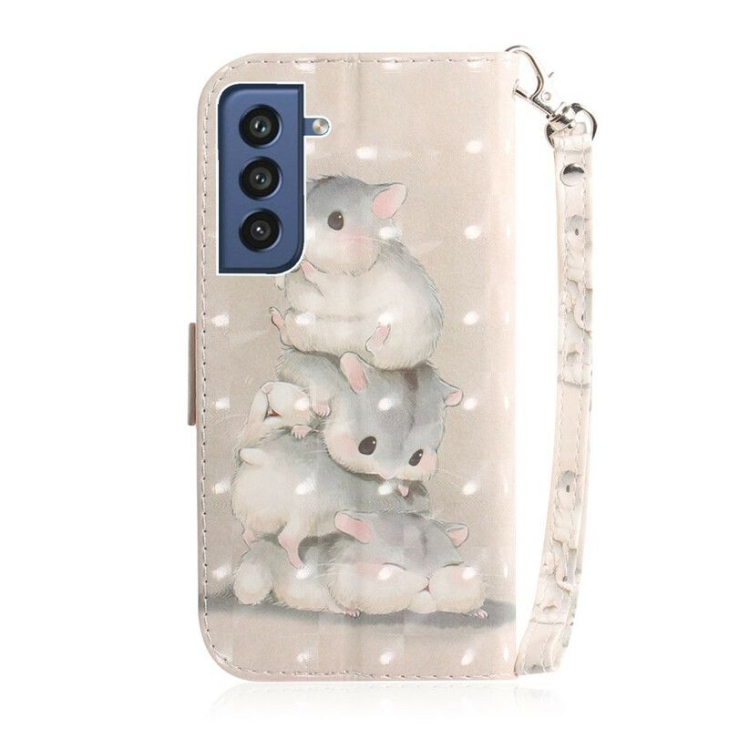 Leren Hoesje Samsung Galaxy S21 Fe String Hamsters