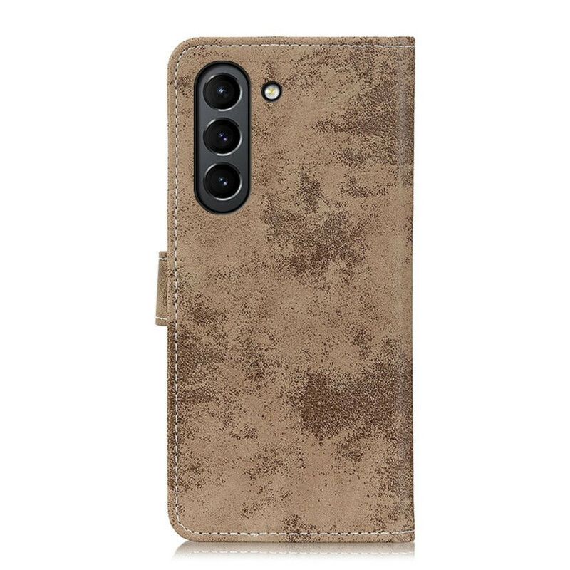 Leren Hoesje Samsung Galaxy S21 Fe Vintage Leereffect Bescherming Hoesje