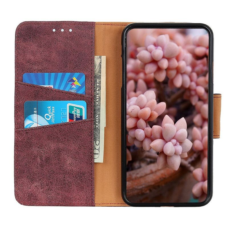 Leren Hoesje Samsung Galaxy S21 Fe Vintage Splitleer Bescherming Hoesje